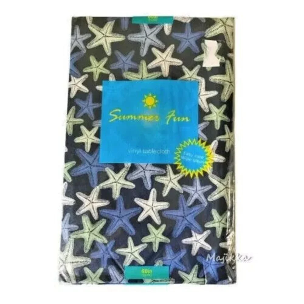 Starfish Tablecloth Flannel Backed Vinyl 52x70